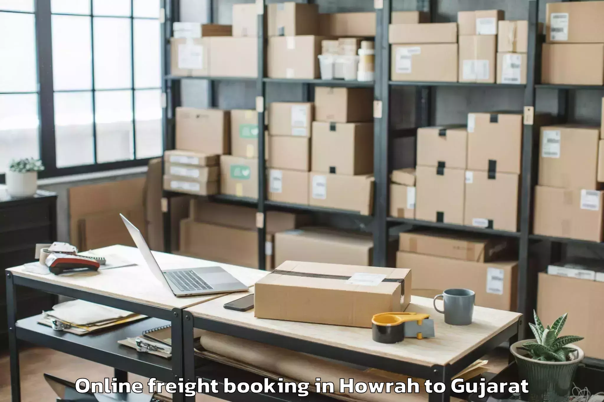 Expert Howrah to Adalaj Online Freight Booking